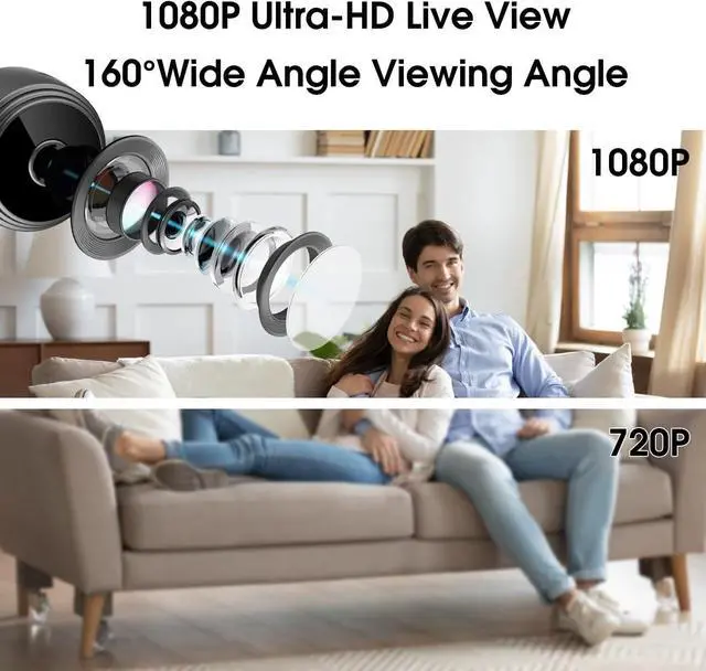 Alt view image 5 of 6 - Mini Hidden Camera Indoor, WiFi Wireless Small Camera, Home Security Camera for Pet, Baby with Motion Detection, Night Vision, App Control