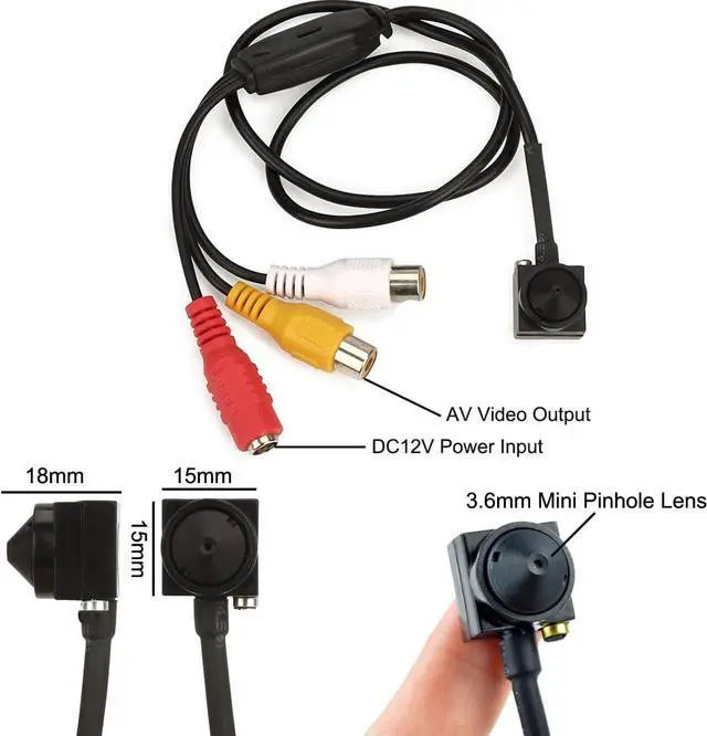 Alt view image 3 of 7 - Vanxse® CCTV Hd Mini Spy Pinhole Security Camera 1000tvl Hidden Mini CCTV Surveillance Camera Indoor/Outdoor (VS-TN007)