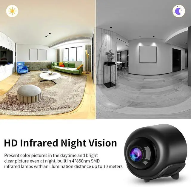 Alt view image 3 of 7 - VSTARCAM Tiny WiFi Camera for Home Security 1Pcs, 3MP Portable HD Night Vision Motion Detection Remote Surveillance 120° Wide Angle Camera, Baby Monitor Small Motion Activated Camera Use with Wire