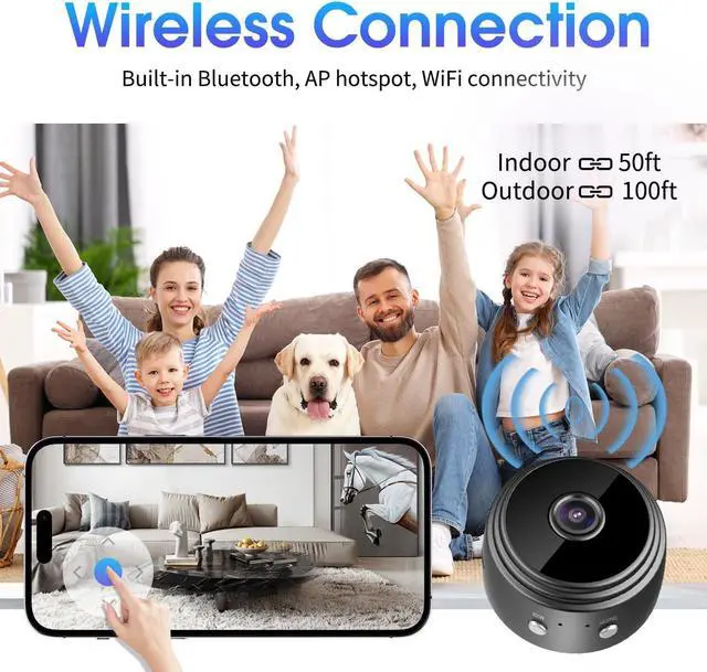Alt view image 7 of 7 - Small Hidden Spy Camera Wireless Indoor - 2025 Upgraded WiFi Small Cameras Hidden Wireless - 1080P HD Home Security Camera - Nanny Camera for Pet, Baby - Motion Detection, Night Vision (Black)