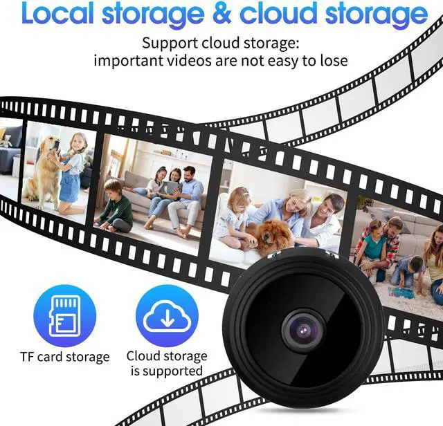 Alt view image 5 of 7 - Small Hidden Spy Camera Wireless Indoor - 2025 Upgraded WiFi Small Cameras Hidden Wireless - 1080P HD Home Security Camera - Nanny Camera for Pet, Baby - Motion Detection, Night Vision (Black)