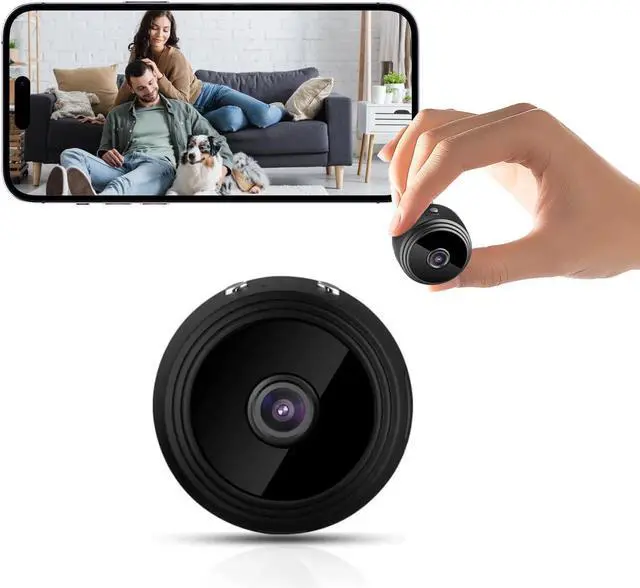 Main image of Small Hidden Spy Camera Wireless Indoor - 2025 Upgraded WiFi Small Cameras Hidden Wireless - 1080P HD Home Security Camera - Nanny Camera for Pet, Baby - Motion Detection, Night Vision (Black)