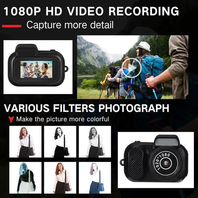 Alt view image 5 of 7 - Mini Keychain Camera 1080p Mini Photo Video Camera Retro Portable Micro Video Camcorder with 100 Mins Long Battery Life for Travel Study Recording (No Memory Card)