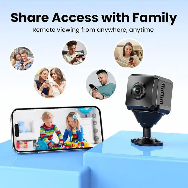 Alt view image 7 of 7 - Hidden Camera 1080P HD Mini Wireless WiFi Security Camera with Wide Angle View, AI Human Motion Detection, Night Vision, SD & Cloud Storage