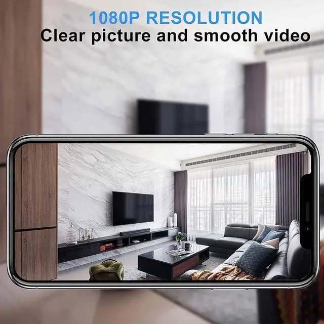 Alt view image 7 of 7 - Hidden Camera for Security Small WiFi 1080P HD Smart Home Cameras Mini Cameras Nanny Cam with Motion Sensor Night Vision App Control Cellphone Control No Battery No Need Wi-Fi