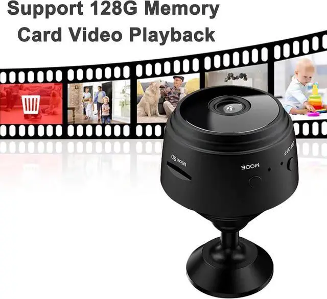 Alt view image 4 of 7 - Hidden Spy Camera for Home Use, Mini Security Wireless WiFi Camera, HD 1080P Indoor/Outdoor Night Vision Nanny Cam for Baby, Pets, Compatible with Smartphone, Tablets(Video Only)