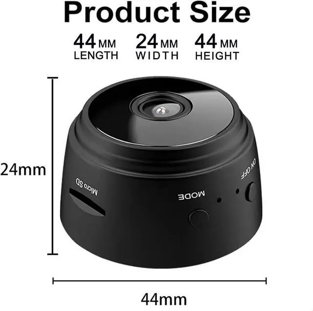 Alt view image 6 of 7 - Hidden Spy Camera for Home Use, Mini Security Wireless WiFi Camera, HD 1080P Indoor/Outdoor Night Vision Nanny Cam for Baby, Pets, Compatible with Smartphone, Tablets(Video Only)
