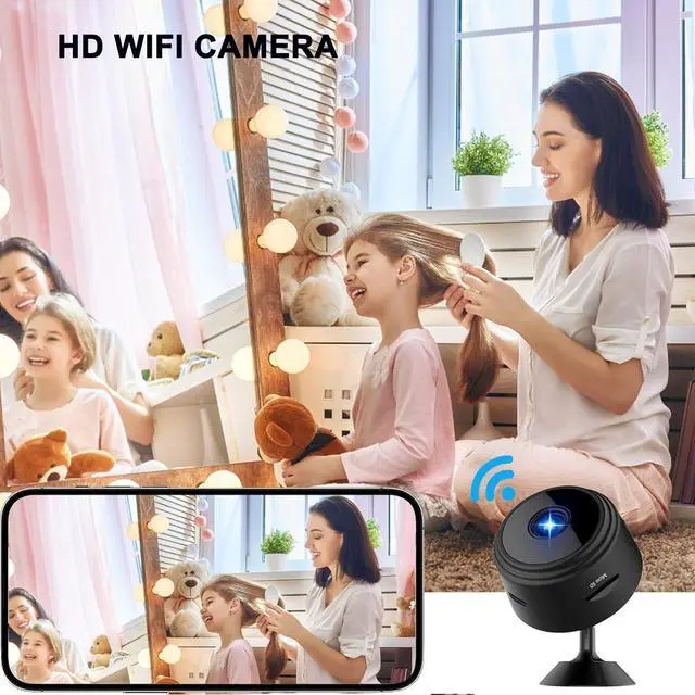 Alt view image 5 of 7 - Hidden Spy Camera for Home Use, Mini Security Wireless WiFi Camera, HD 1080P Indoor/Outdoor Night Vision Nanny Cam for Baby, Pets, Compatible with Smartphone, Tablets(Video Only)