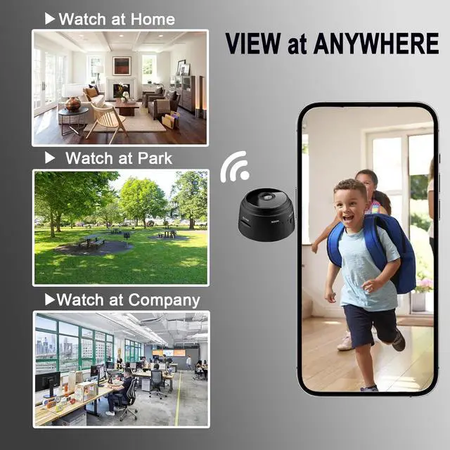 Alt view image 3 of 7 - Hidden Spy Camera for Home Use, Mini Security Wireless WiFi Camera, HD 1080P Indoor/Outdoor Night Vision Nanny Cam for Baby, Pets, Compatible with Smartphone, Tablets(Video Only)