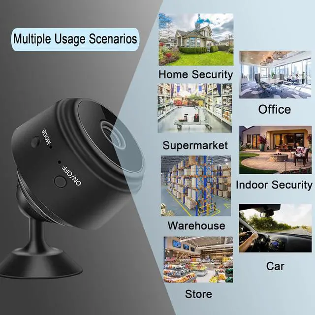 Alt view image 2 of 7 - Hidden Spy Camera for Home Use, Mini Security Wireless WiFi Camera, HD 1080P Indoor/Outdoor Night Vision Nanny Cam for Baby, Pets, Compatible with Smartphone, Tablets(Video Only)