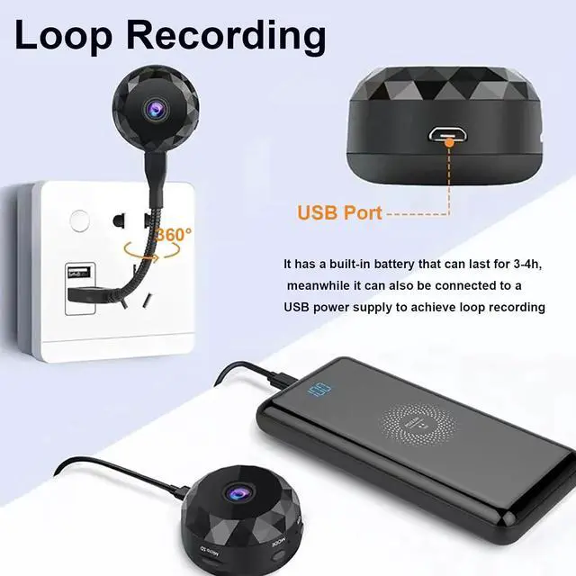 Alt view image 3 of 7 - Hidden Camera - 2K WiFi Mini Wireless Security Camera, Perfect for Indoor and Outdoor Security and Pet/Baby Monitoring