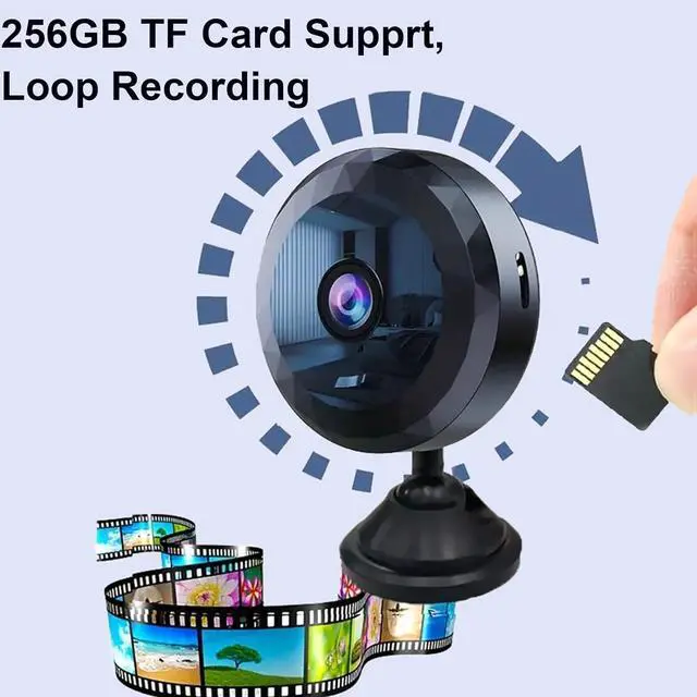 Alt view image 6 of 7 - Hidden Camera - 2K WiFi Mini Wireless Security Camera, Perfect for Indoor and Outdoor Security and Pet/Baby Monitoring