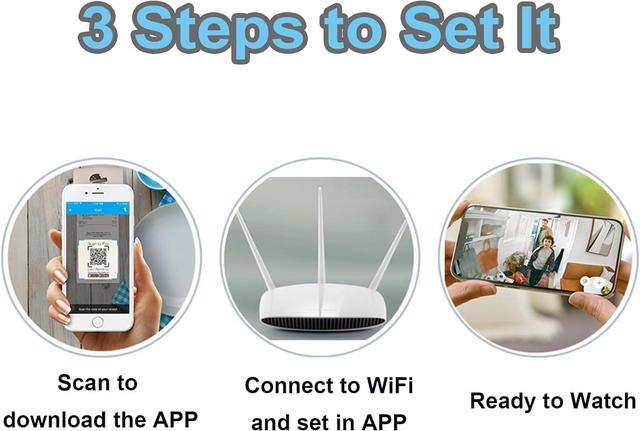 Alt view image 6 of 7 - Hidden Camera Spy Camera, 1080P HD Mini Wireless WiFi Camera for Home Security, Night Vision APP Control Surveillance Camera for Room Nanny Cam, Baby, Pets Compatible with iOS, Android(Video Only)