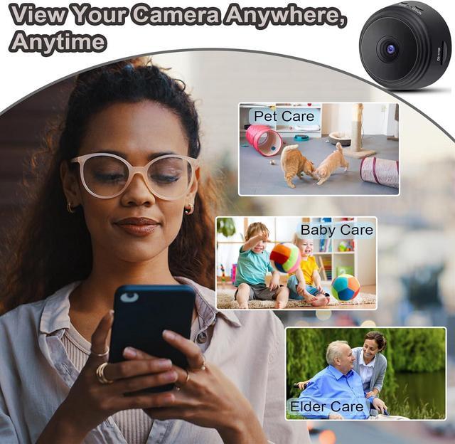 Alt view image 2 of 7 - Hidden Camera Spy Camera, 1080P HD Mini Wireless WiFi Camera for Home Security, Night Vision APP Control Surveillance Camera for Room Nanny Cam, Baby, Pets Compatible with iOS, Android(Video Only)