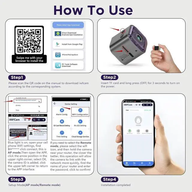 Alt view image 5 of 7 - Spy Camera Hidden Camera with Audio/Video, Mini Wireless Camera with Phone App, Two-Way Audio, Night Vision, Motion Detection, Real Time Recording Surveill