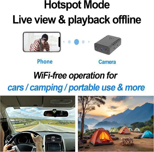 Alt view image 4 of 7 - 2025 Upgraded Mini Spy Camera Hidden Camera,4K WiFi Wireless Camera, 100 Days Standby Battery Life,AI Motion Detection Alerts,Nanny Cam Security Cam for Indoor,Home,Baby,Pets