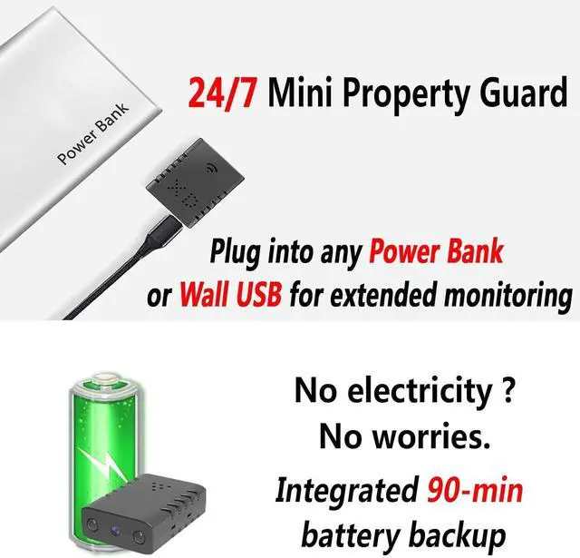 Alt view image 2 of 7 - 2025 Upgraded Mini Spy Camera Hidden Camera,4K WiFi Wireless Camera, 100 Days Standby Battery Life,AI Motion Detection Alerts,Nanny Cam Security Cam for Indoor,Home,Baby,Pets