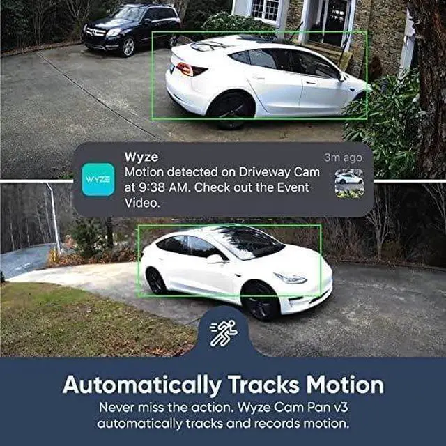 Alt view image 3 of 7 - Indoor/Outdoor IP65 1080P 360° Pan/Tilt/Zoom Wi-Fi Smart Home Security Camera with Motion Tracking for Baby & Pet, Color Night Vision, Works with Alexa & Google Assistant, White