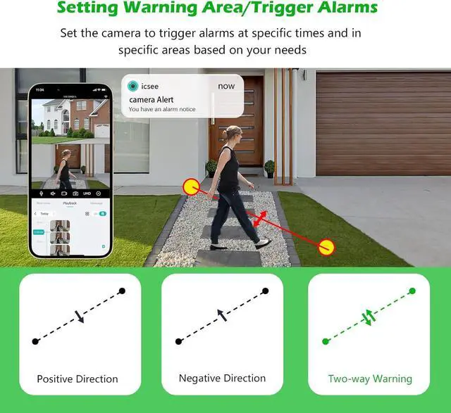 Alt view image 5 of 7 - Security Camera Outdoor,6MP Dual LensWiFi Outside Camera for Home Security with Power Cord, 360° View, Auto Tracking, Human Detection, Color Night Vision, IP66 Waterproof, 24/7 Record, SD/Cloud
