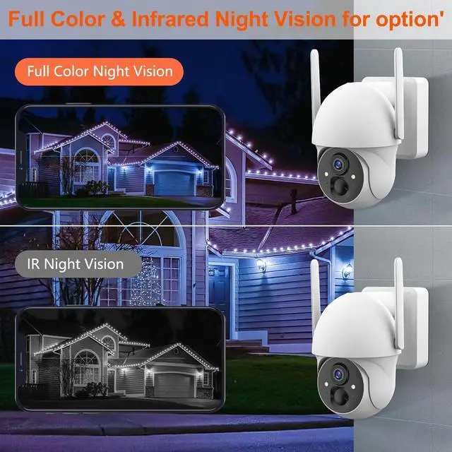 Alt view image 3 of 7 - Solar Security Cameras Wireless Outdoor, Total Wire-Free Solar PTZ Speed Dome Camera, Pan Tilt 360 Degree View Battery Camera,Home Security Wireless Outdoor Solar Powered Camera X88