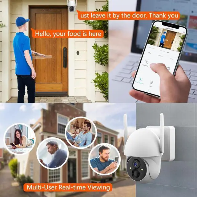 Alt view image 5 of 7 - Solar Security Cameras Wireless Outdoor, Total Wire-Free Solar PTZ Speed Dome Camera, Pan Tilt 360 Degree View Battery Camera,Home Security Wireless Outdoor Solar Powered Camera X88