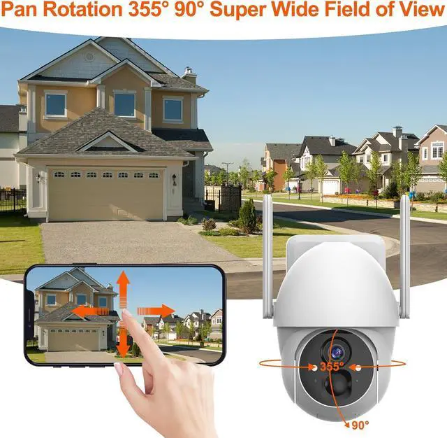 Alt view image 6 of 7 - Solar Security Cameras Wireless Outdoor, Total Wire-Free Solar PTZ Speed Dome Camera, Pan Tilt 360 Degree View Battery Camera,Home Security Wireless Outdoor Solar Powered Camera X88