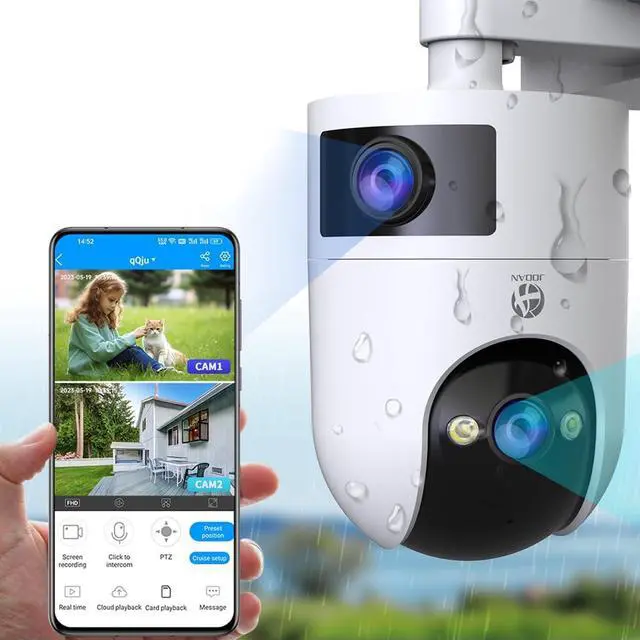 Main image of 5G 2.4G Dual WiFi Security Camera Outdoor 2K Dual Lens Home Surveillance IP Cam 360° PTZ 2 Way Audio IP66 Waterproof Motion Detection Alert Color Night Cloud/Card Record