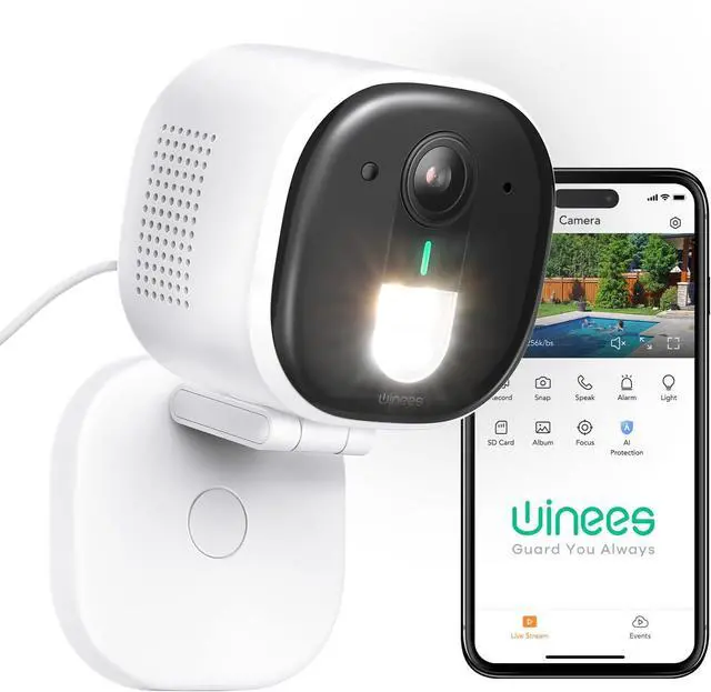 Main image of Security Cameras Outdoor, Wired 2K Wi-Fi Cameras for Home Security, 2.4G Indoor Camera, Human/Pet AI Detection, Color Night Vision, 2-Way Audio, Support Cloud/128G SD Card Storage