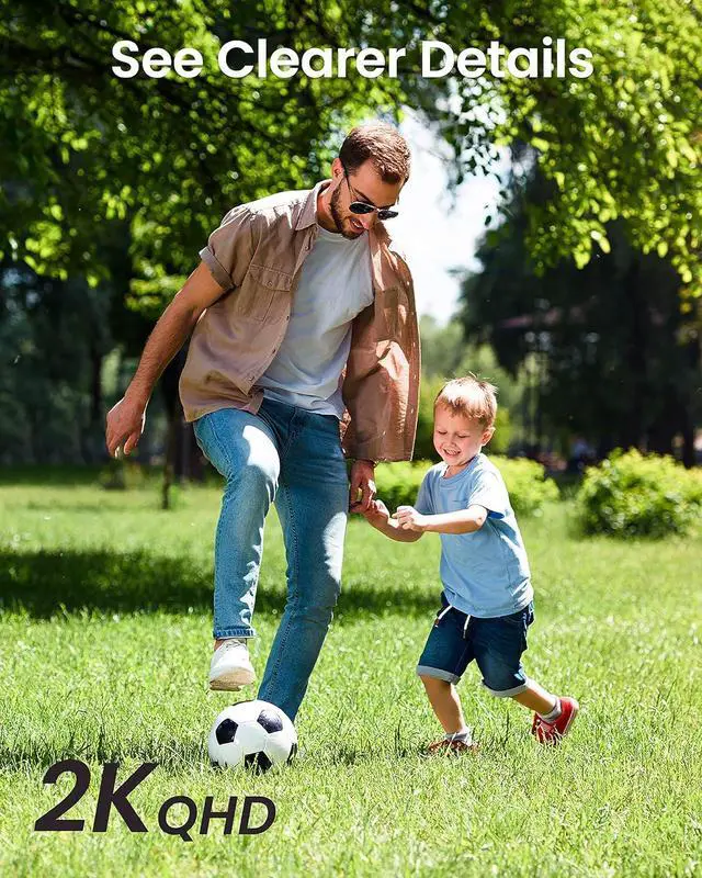 Alt view image 2 of 7 - 2K WiFi Surveillance Security Camera Outdoor/Home/Dome, Pan-Tilt 360° View, 3MP, Motion Detection and Siren, 2-Way Audio,Full Color Night Vision, Waterproof