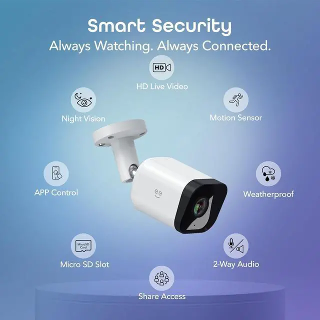 Alt view image 2 of 7 - 3 Outdoor Security Camera, 1080p HD, Weatherproof, Motion Detection, Night Vision, Two-Way Audio, Alexa/Google Compatibl