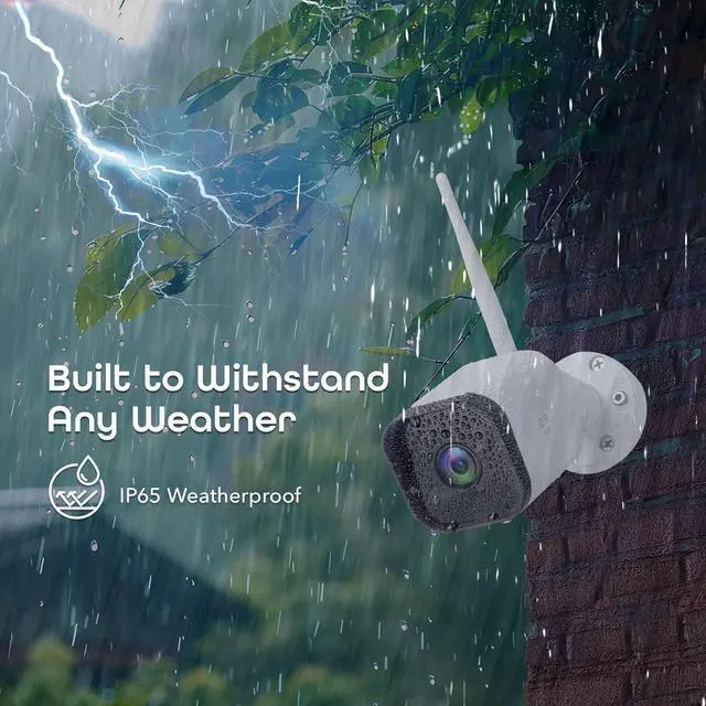 Alt view image 7 of 7 - 3 Outdoor Security Camera, 1080p HD, Weatherproof, Motion Detection, Night Vision, Two-Way Audio, Alexa/Google Compatibl