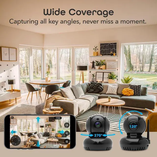 Alt view image 6 of 7 - Sentinel 1080p Security Camera, 24/7 Live Streaming, Pan/Tilt/Zoom, Motion Detection, Night Vision, Two-Way Audio, Alexa & Google Assistant