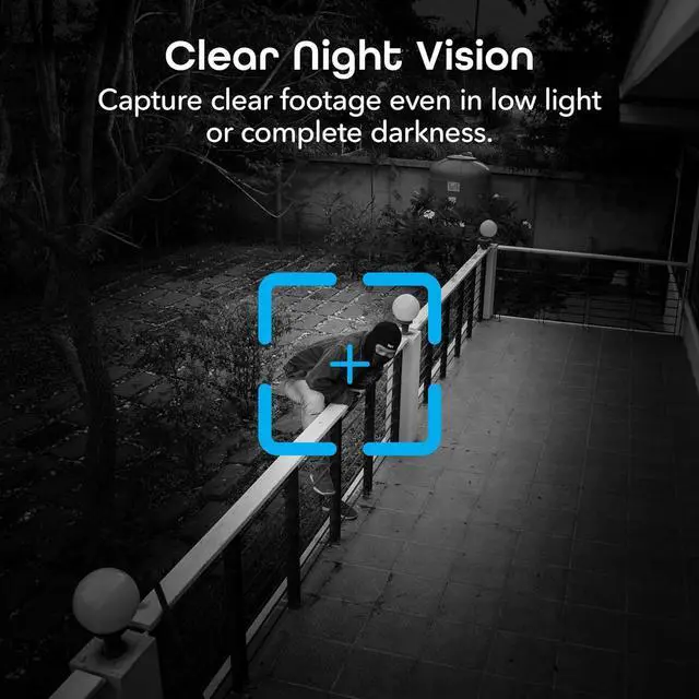 Alt view image 7 of 7 - 1080p Outdoor Security Camera, IP66 Weatherproof WiFi Surveillance with Night Vision and Motion Detection, Compatible with Alexa and Google Home, No Hub Required (Black)