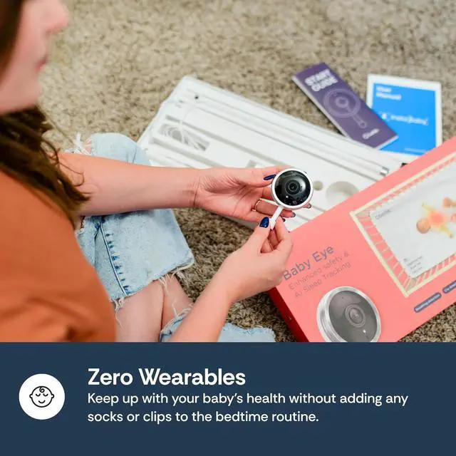 Alt view image 7 of 7 - WiFi Baby Camera Monitor & Floor Stand, Sensor-Free Infant Breathing Monitor, Smart AI Monitoring, Sleep Tracker, Crying Detection, Night Vision, 2-Way Audio, Newborn Essentials for Toddler Room