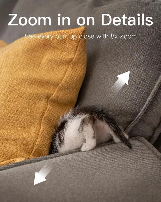 Alt view image 6 of 7 - 2.5K Pet Camera - Baby Monitor with 5G/2.4G WiFi, Security Camera Indoor with Phone App for Home/Dog/Cat, 360° View, Night Vision, Motion Tracking & Alerts, Works with Alexa, Cloud/SD Storage