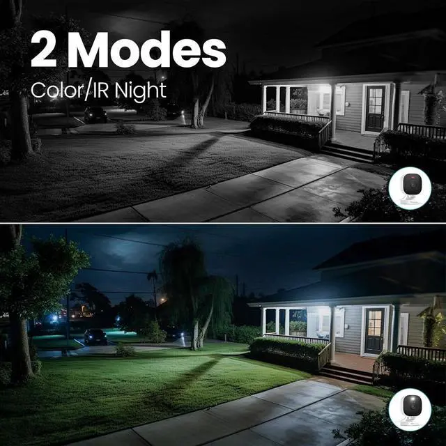 Alt view image 4 of 7 - Upgrade 4MP Outdoor/Indoor Camera with Spotlight, 2.4/5G Smart WiFi Cameras for Home Security, Color Night Vision, Siren, 2-Way Audio, Motion Detection, Support Alexa & Cloud/SD Card, Wired