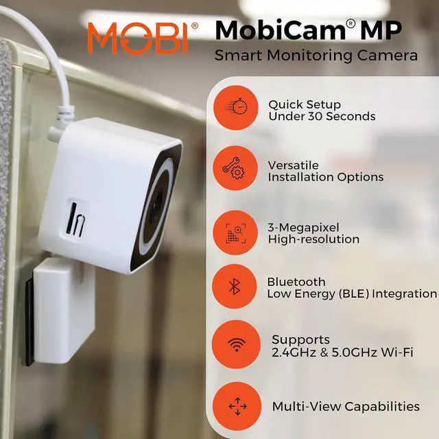 Alt view image 2 of 7 - Smart Home/Office Camera with 3MP Resolution, 2-Way Audio, Night Vision, 30-Second Setup, Dual WiFi (2.4GHz & 5GHz), BLE Connectivity  High-Resolution IP Monitoring Camera (Model 2025)
