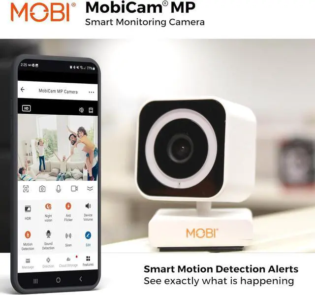 Alt view image 7 of 7 - Smart Home/Office Camera with 3MP Resolution, 2-Way Audio, Night Vision, 30-Second Setup, Dual WiFi (2.4GHz & 5GHz), BLE Connectivity  High-Resolution IP Monitoring Camera (Model 2025)