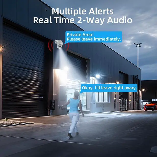 Alt view image 6 of 7 - 4K PTZ POE Wired & WiFi Security Camera Outdoor-Dual Network Support, Auto Tracking ONVIF Security Cam, Color Night Vision, Human/Vehicle Detection, 2-Way Audio, Waterproof, 24/7 Record, CamHiPro