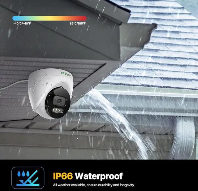 Alt view image 5 of 7 - 4K POE Camera Outdoor, IP Dome Wired Security Indoor Camera with Human/Vehicle Detection, 8MP HD Color Night Vision, Two Way Audio, Waterproof, 24/7 Recording, RTSP, ONVIF, Up to 512GB SD Card