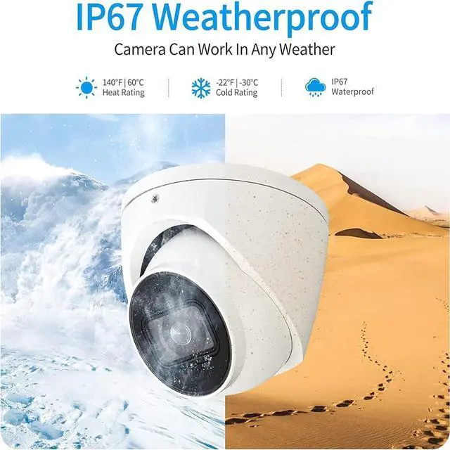 Alt view image 7 of 7 - Outdoor 4MP IP PoE Turret Camera,DMSS &SmartPSS Lite, IVS Intrusion Tripwire, Built-in Mic/Audio, SD Card Slot, Smart Human/Vehicle Detection, 98ft Starlight NightVision, 2.8mm 114° Wide Angle, IP67