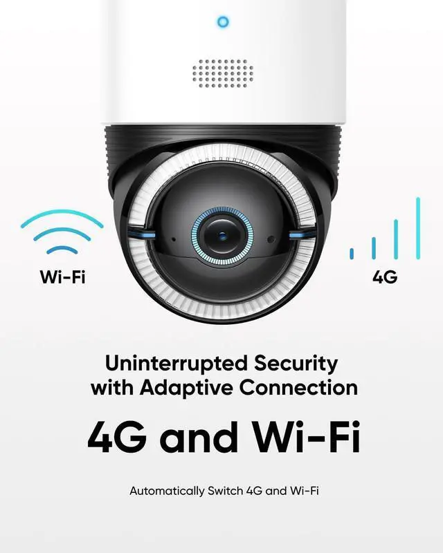 Alt view image 4 of 6 - Security 4G LTE Cam S330, 4K Cellular Solar Security Cameras Wireless Outdoor, Pan and Tilt, 4G and Wi-Fi Duo-Mode, AI Tracking, with SIM Card and 32GB SD Card, No WiFi, No Problem