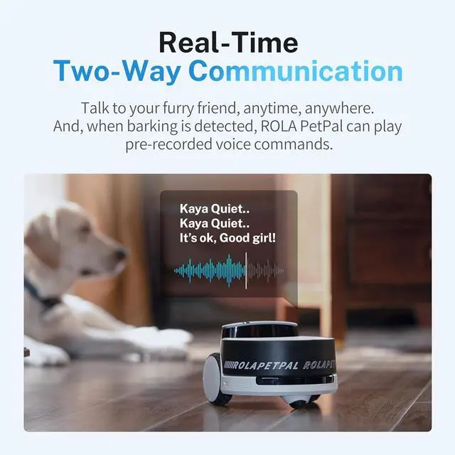 Alt view image 5 of 7 - 2.5K Camera Robot: Movable WiFi QHD Cam, Indoor Smart Home Security, Night Vision, 2-Way Audio, Remote App Control, Photo, Video for Cat/Dog/Family (w/Storage Module)