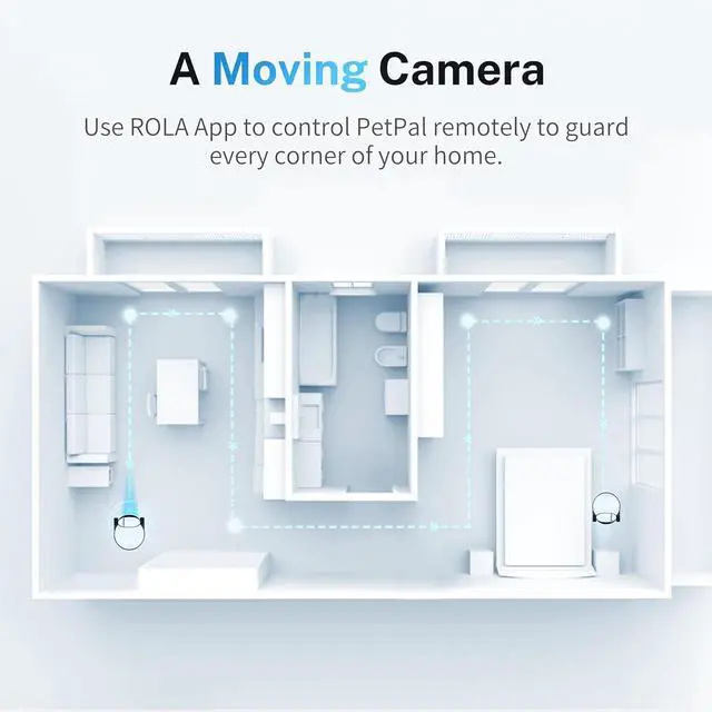 Alt view image 4 of 7 - 2.5K Camera Robot: Movable WiFi QHD Cam, Indoor Smart Home Security, Night Vision, 2-Way Audio, Remote App Control, Photo, Video for Cat/Dog/Family (w/Storage Module)
