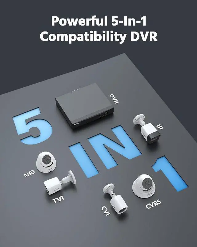 Alt view image 7 of 7 - 3K Lite Security Camera System Outdoor with AI Human/Vehicle Detection, 8CH H.265+ DVR and 8 x 1920TVL 2MP IP67 Home CCTV Cameras with Smart Dual Light, Color Night Vision, 1TB Hard Drive - E200
