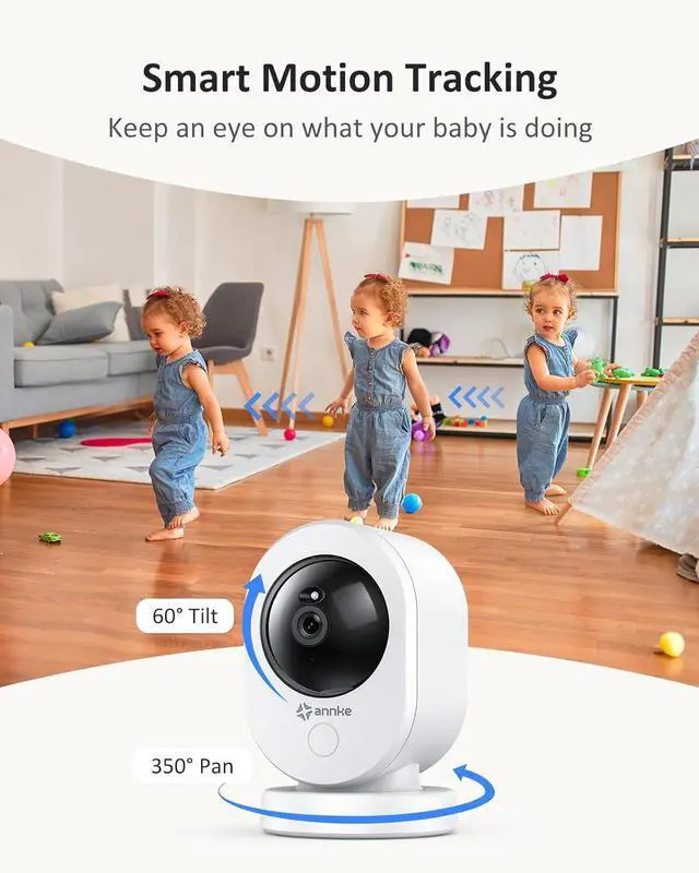 Alt view image 4 of 7 - 4K UHD Indoor Security Camera, Crater Reno 8MP Smart 2.4/5 GHz WiFi Camera with PTZ, Night Vision, 2-Way Audio, Smart Human Detection, Works with Alexa, Ideal for Baby/Pet Camera/Home Security