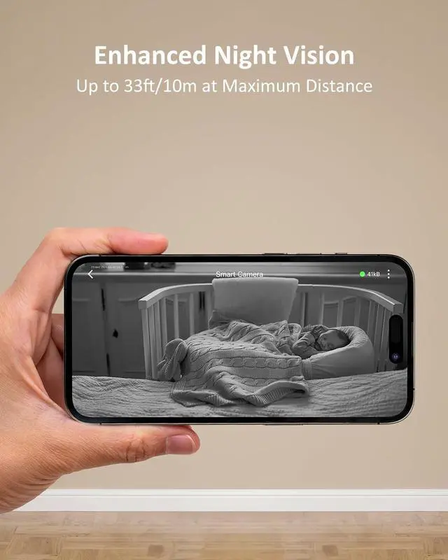 Alt view image 6 of 7 - 4K UHD Indoor Security Camera, Crater Reno 8MP Smart 2.4/5 GHz WiFi Camera with PTZ, Night Vision, 2-Way Audio, Smart Human Detection, Works with Alexa, Ideal for Baby/Pet Camera/Home Security