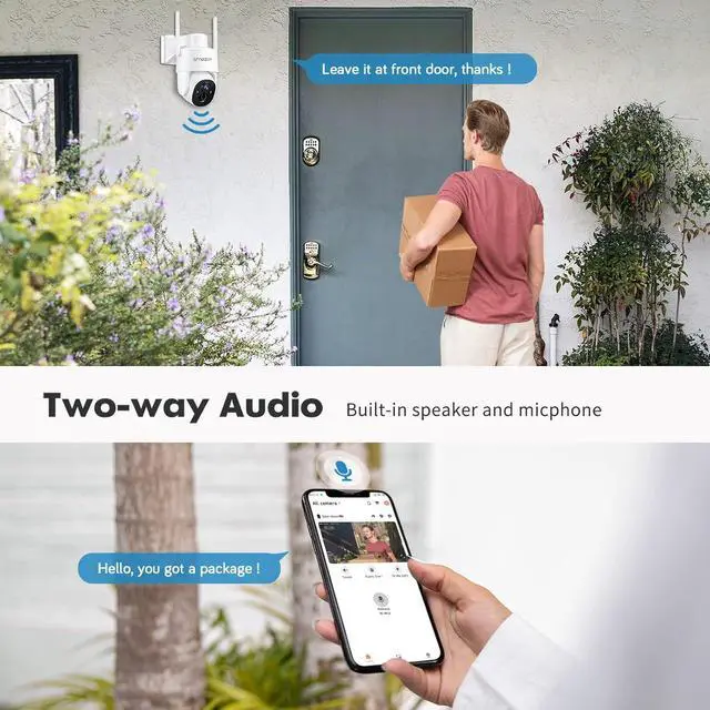 Alt view image 4 of 7 - Wireless Security Camera Outdoor, 2K Solar Security Camera with Pan Tilt 360° View, PTZ WiFi Control, Color Night Vision