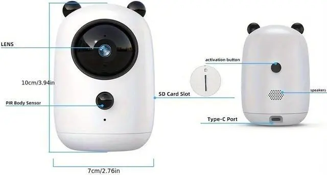 Alt view image 3 of 7 - Two-Way Video Camera 2.8-inch Screen,Pet Camera,Dog Camera,Indoor Home Nanny Camera,Baby/Elder/Nanny/Dog/Pet Camera with Phone App(Im Cam),360°Smart Security Camera,1080p HD