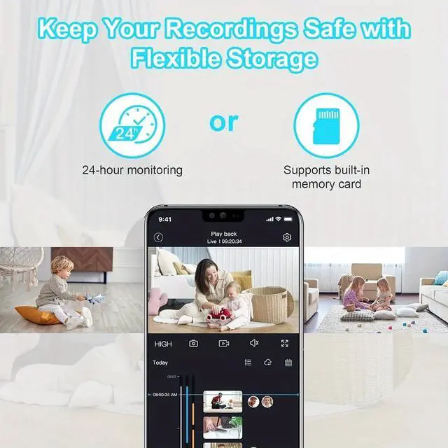 Alt view image 6 of 7 - Two-Way Video Camera 2.8-inch Screen,Pet Camera,Dog Camera,Indoor Home Nanny Camera,Baby/Elder/Nanny/Dog/Pet Camera with Phone App(Im Cam),360°Smart Security Camera,1080p HD